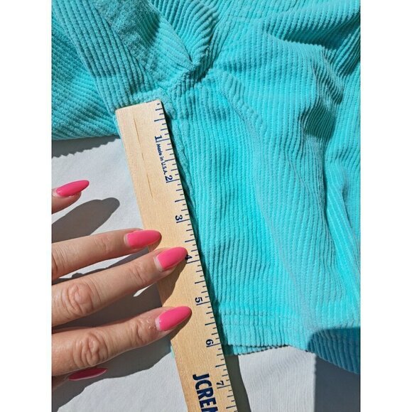 No Boundaries Teal Corduroy Cargo Shorts S (28-30) Elastic Waist Drawstring Wome - Picture 6 of 9